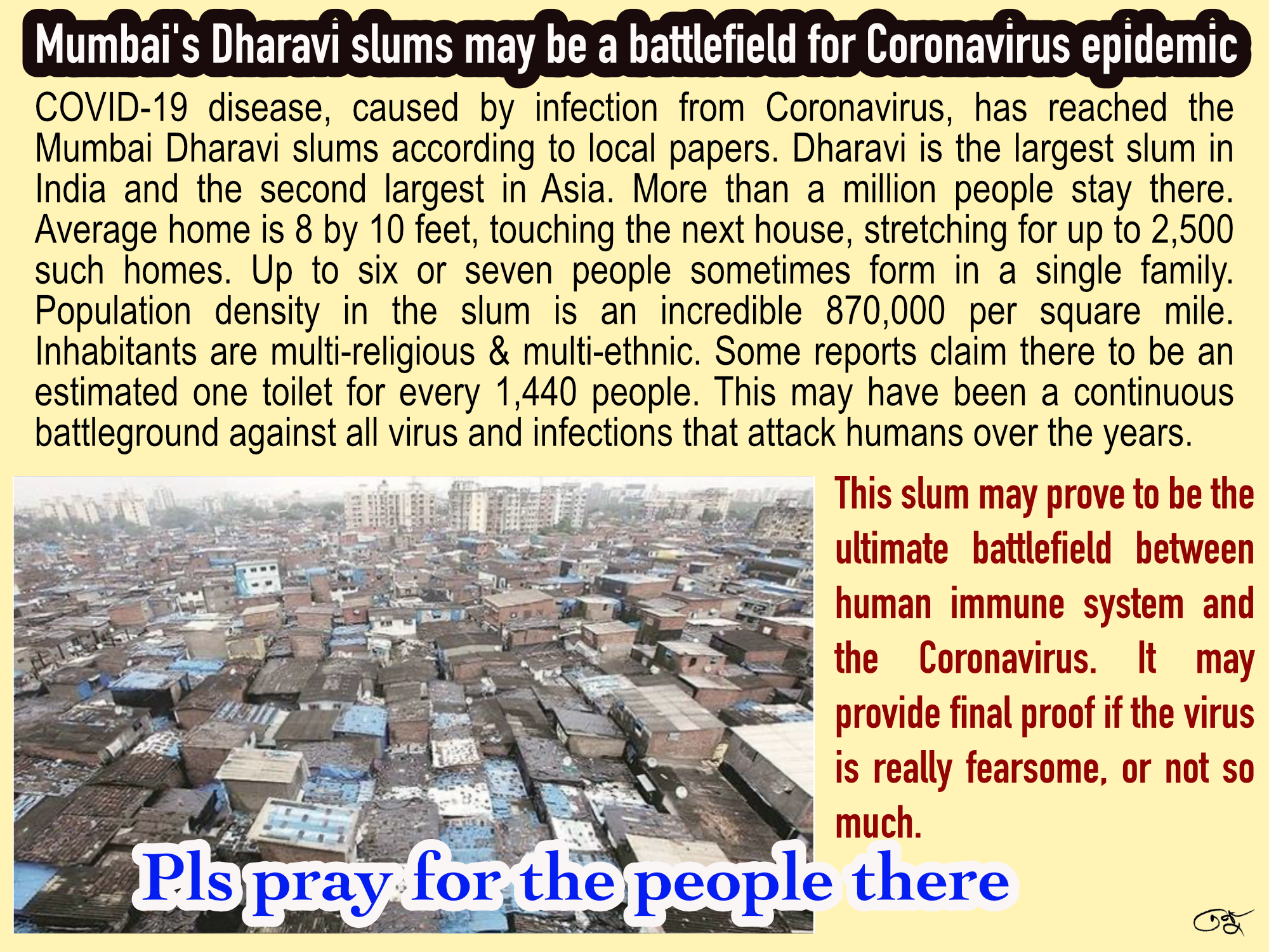 Pray for Dharavi, Mumbai, India